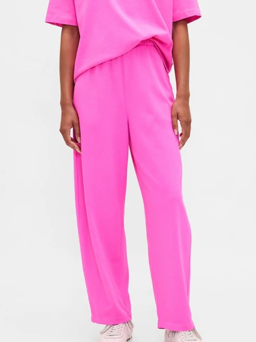 Gap Neon Pink Heavy Weight Barrel Leg Sweatpants Size Large New With Tags